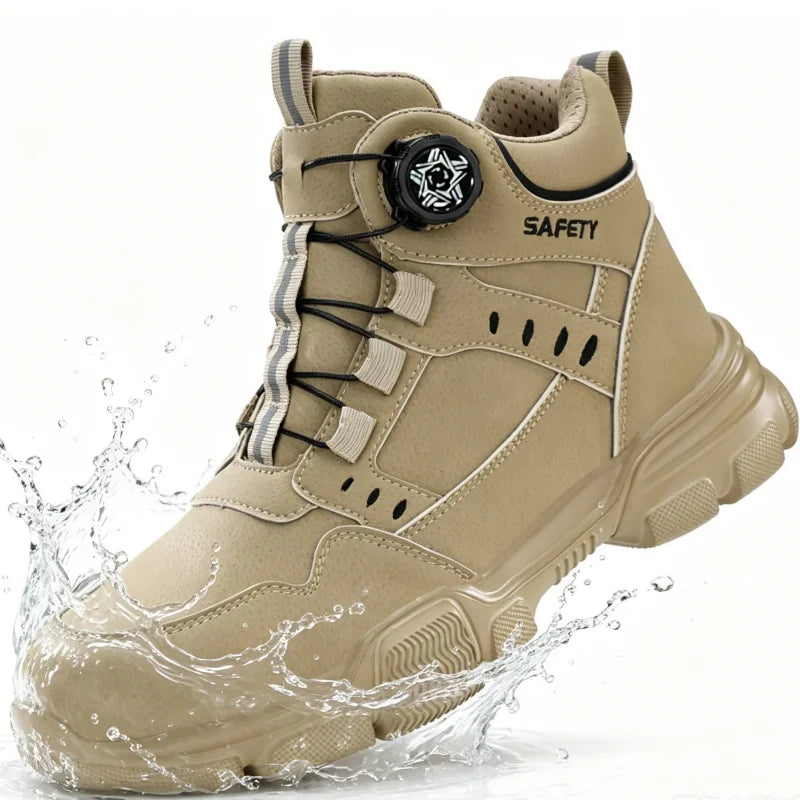 Botas de Trabajo de Seguridad con Punta de Acero para Hombre, Anti-aplastamiento, Resistentes a Pinchazos, con Entresuela de Kevlar, Impermeables, Ligeras, con Hebilla Giratoria