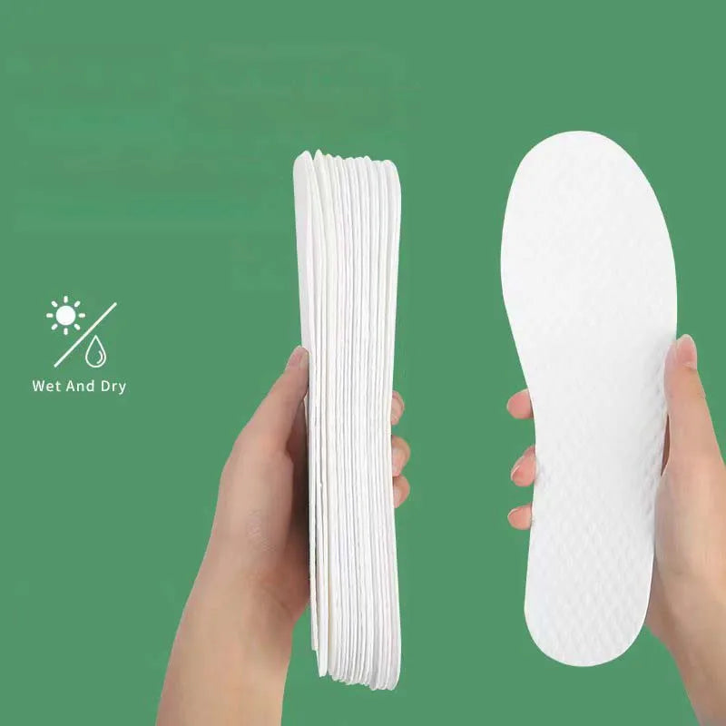 Nuevo 1/5/10 par/juegos plantillas desechables plantillas de pulpa de madera natural hombres y mujeres fino transpirable sudor suave cómodo almohadilla de zapato