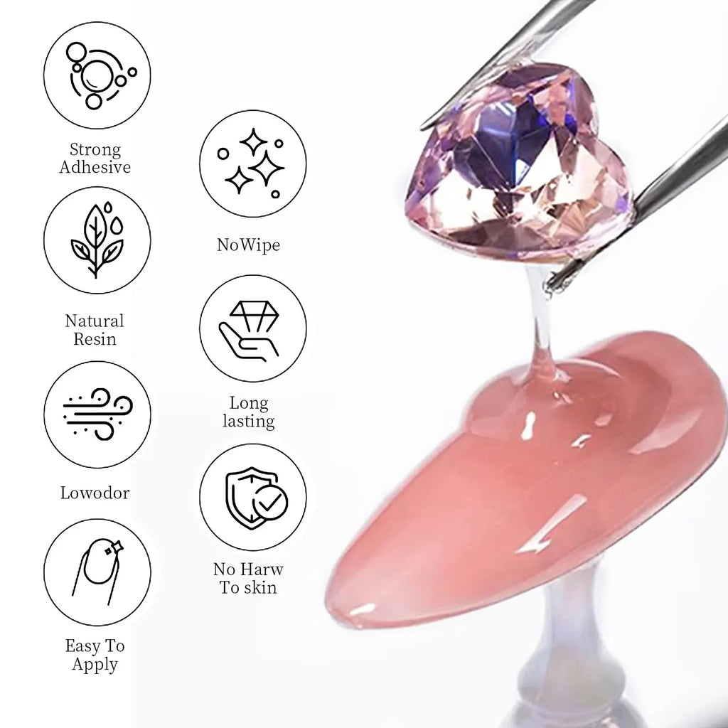 Pegamento de diamantes de imitación para uñas, Gel superfuerte para uñas, decoración de uñas 3D, Gema brillante, diamantes de Arte de uñas, 30g