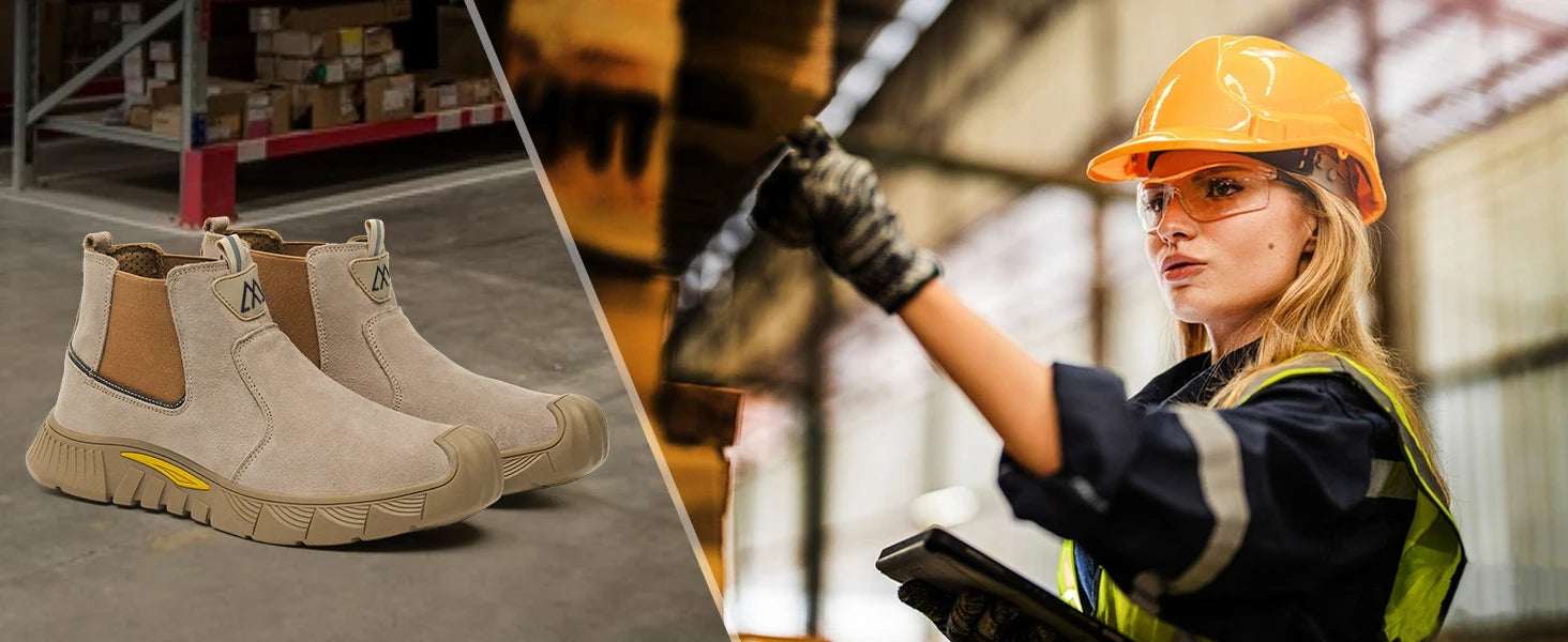 Zapatos de seguridad con punta de acero para hombres y mujeres, zapatos de trabajo antideslizantes, zapatillas de deporte, zapatos de trabajo protectores para exteriores, botas de seguridad para exteriores para hombres