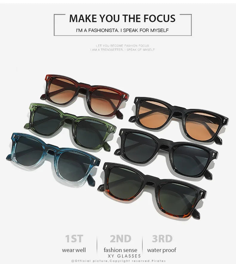 2025 Nuevas gafas de sol cuadradas para hombres Arrove Docration Fashion Simplify Gafas de sol unisex UV400 Adecuado para una escena versátil