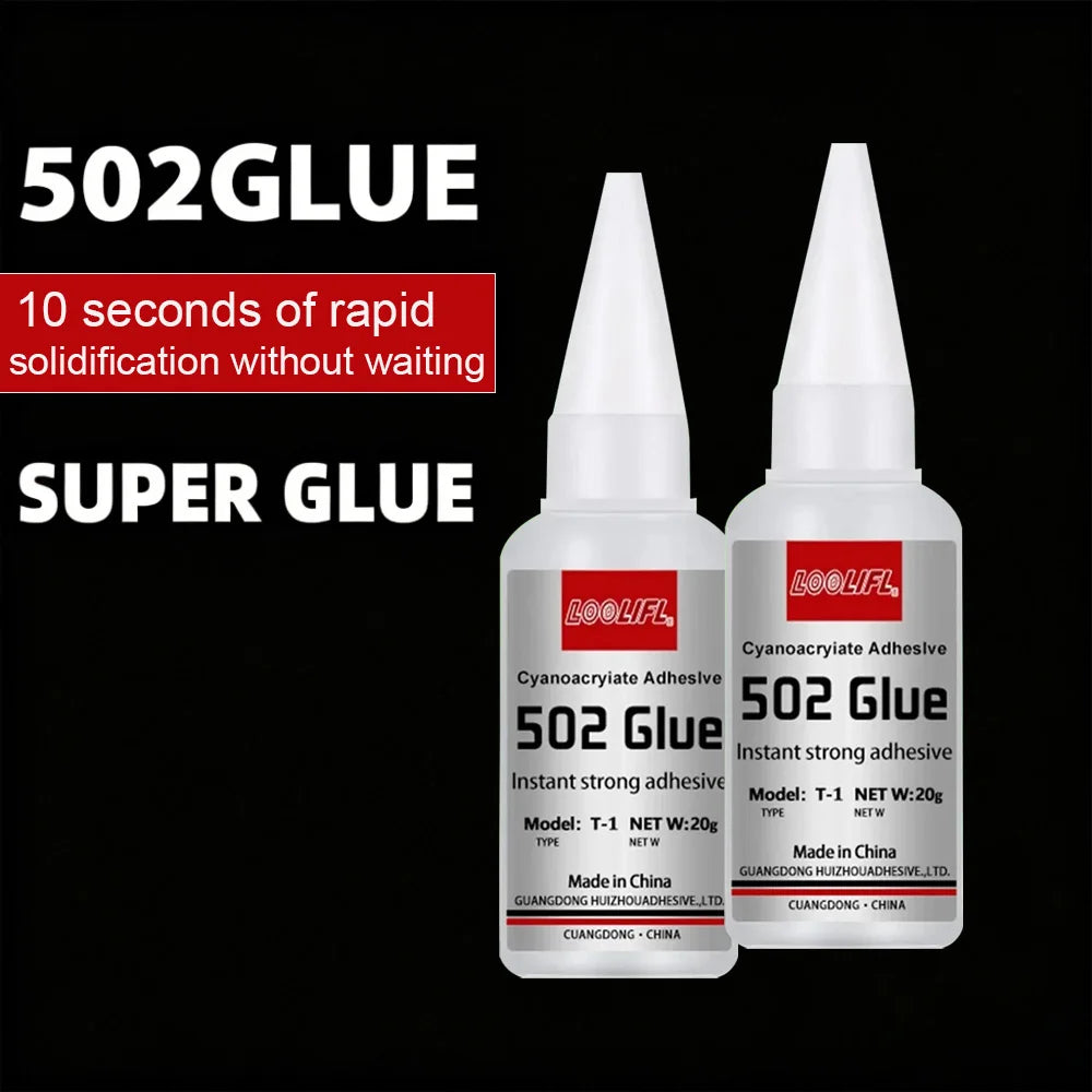 Pegamento instantáneo transparente 502, adhesivo universal de alta viscosidad y curado rápido para reparación de decoración de plástico, Metal y vidrio
