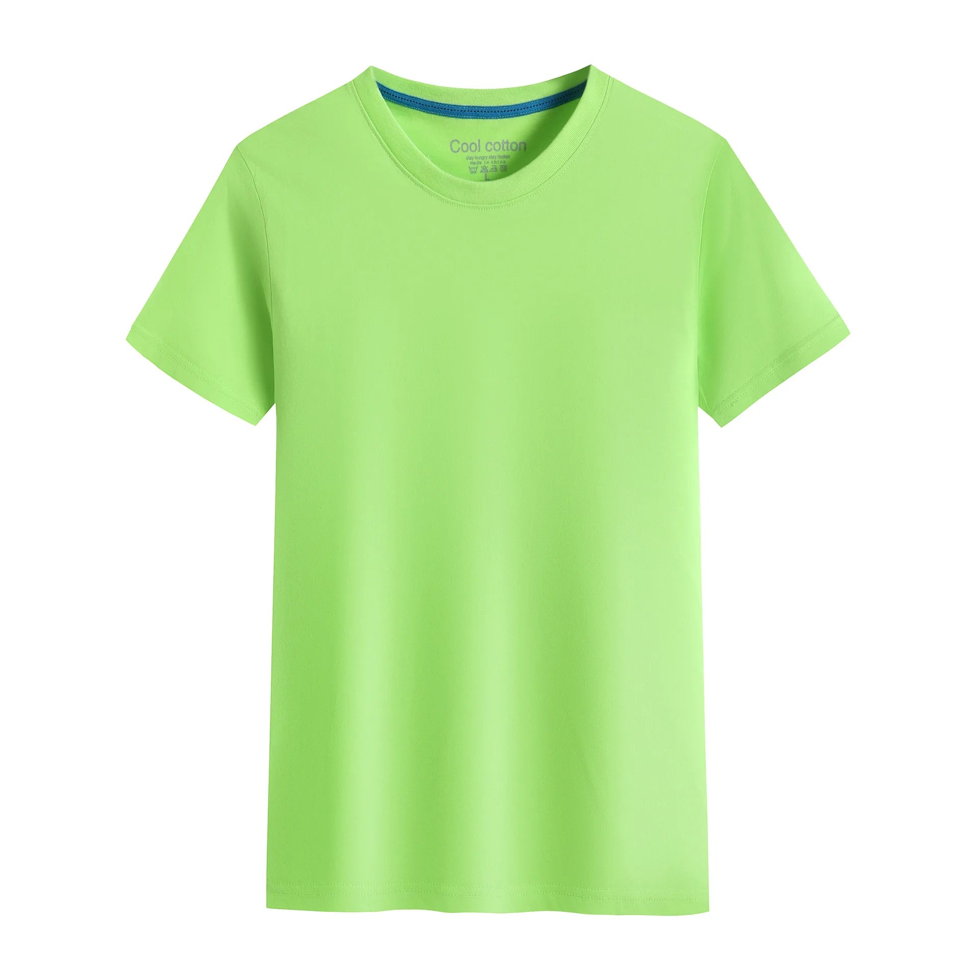 Camiseta de Hombre 2026, Nueva, 100% Algodón, Color Puro, Cuello Redondo, Manga Corta, para Hombre