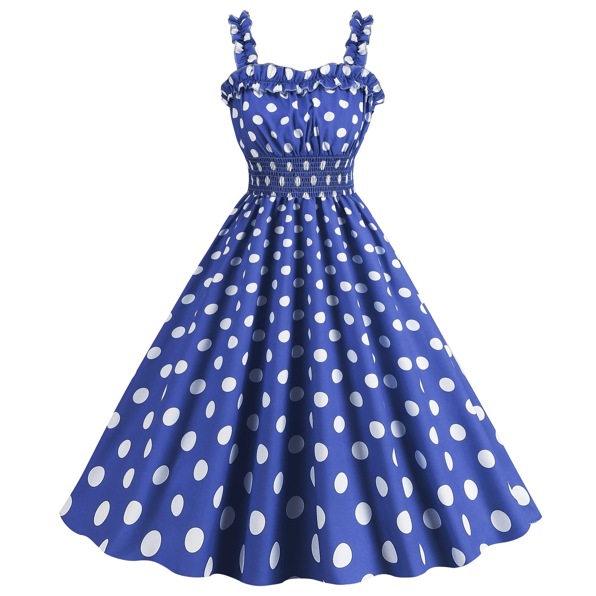 Elegante Vestido de Mujer con Estampado de Puntos, Estilo Hepburn de los Años 50 y 60, Vestido Vintage Sexy con Cuello Halter, Estilo Rockabilly Retro para Fiesta u Oficina, Vestido Pinup 2026