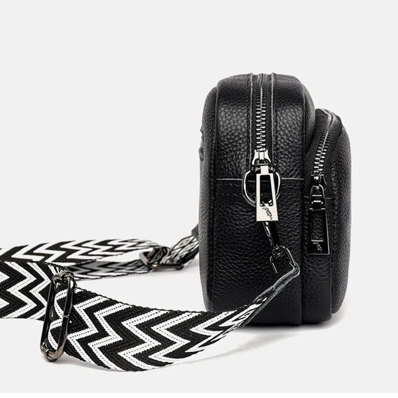 Bolso cruzado para mujer, diseño de moda espacial múltiple, gran capacidad, Material PU, bolso de hombro ligero
