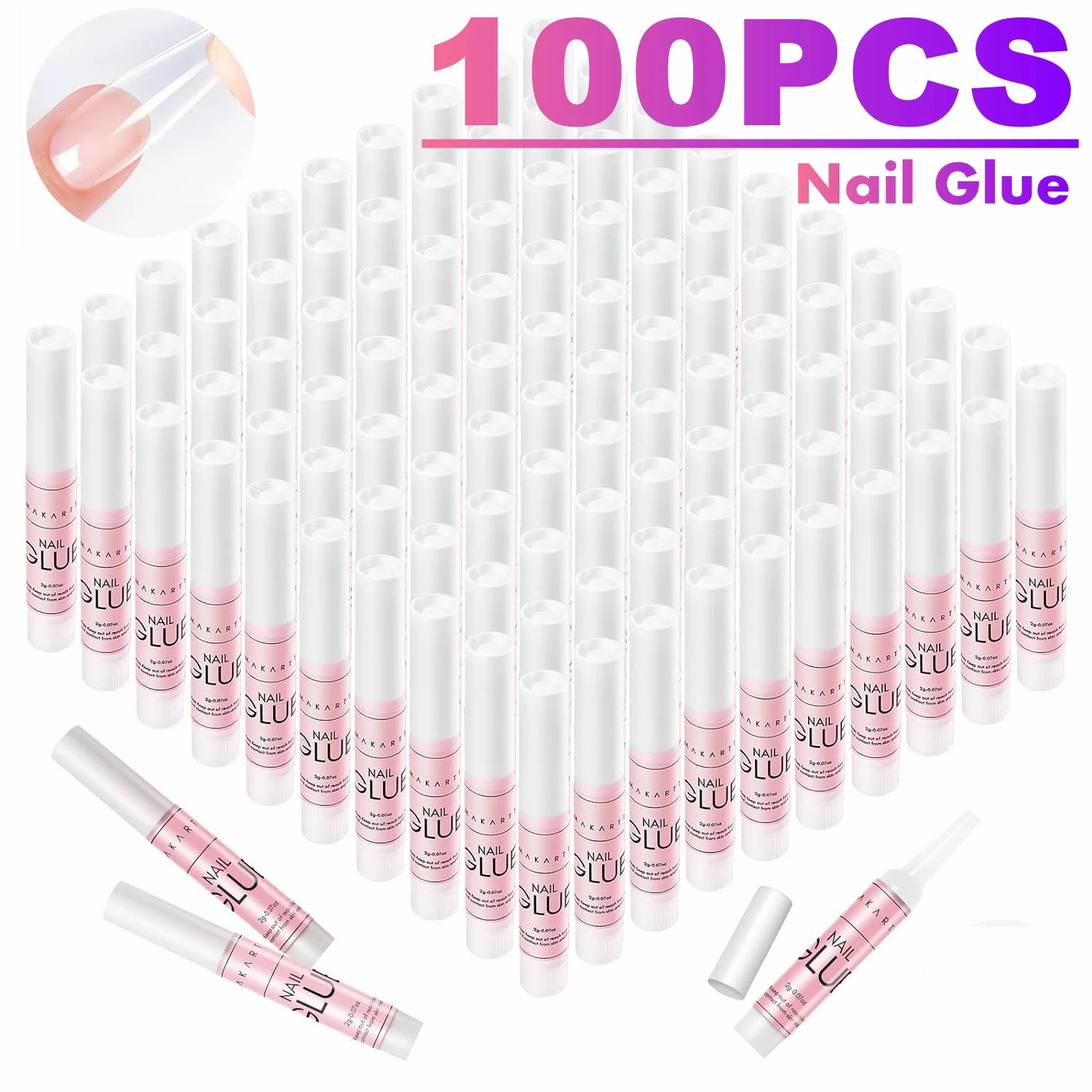 Pegamento para Uñas Makartt Super Fuerte para Uñas Acrílicas, Uñas Postizas, Adhesivo Profesional para Puntas de Uñas, Pegamento para Uñas Adhesivas