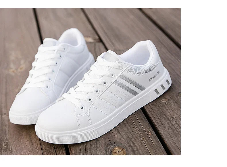 Zapatillas Casuales para Hombre 2026, Nuevas Zapatillas Blancas con Cordones a la Moda, Zapatos Deportivos Cómodos para Estudiantes, Tallas Grandes, Zapatillas Vulcanizadas