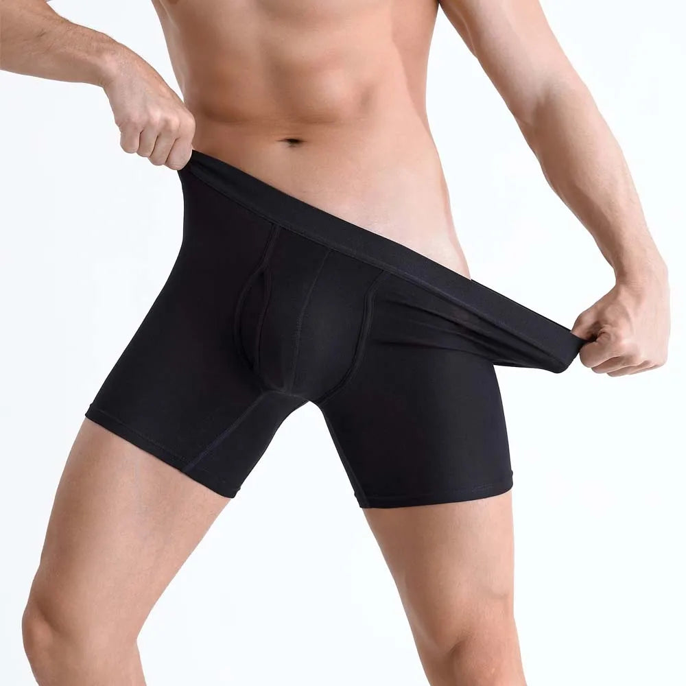 Calzoncillos de fibra de bambú para hombre, Boxer largo transpirable, ropa de tacto suave, ropa interior masculina convexa en U, ropa interior anti-enrollamiento, 8 Uds.