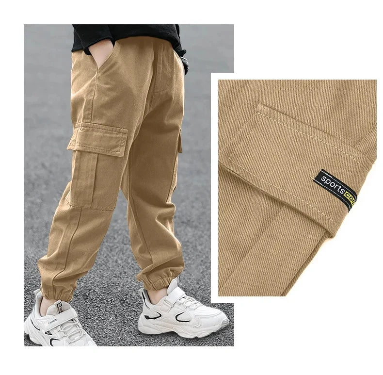 2025 nueva primavera otoño pantalones para niños pantalones casuales de estilo largo para niños de 3 a 12 años pantalones deportivos para niños adolescentes al aire libre