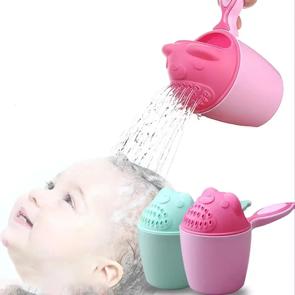 Taza de champú para bebé, Cubo de baño para bebé, cuchara de baño para niños, taza para lavar el cabello, Kit de baño para bebé, juego de baño para bebé de dibujos animados, cubo divertido