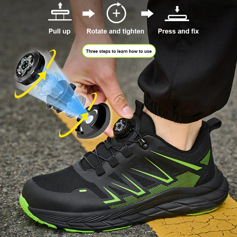 Zapatos de Seguridad de Moda para Hombre, Zapatos de Trabajo con Puntera de Acero, Protección Anti-aplastamiento y Anti-pinchazos, Zapatos Funcionales de Construcción, Botas de Trabajo para Hombre