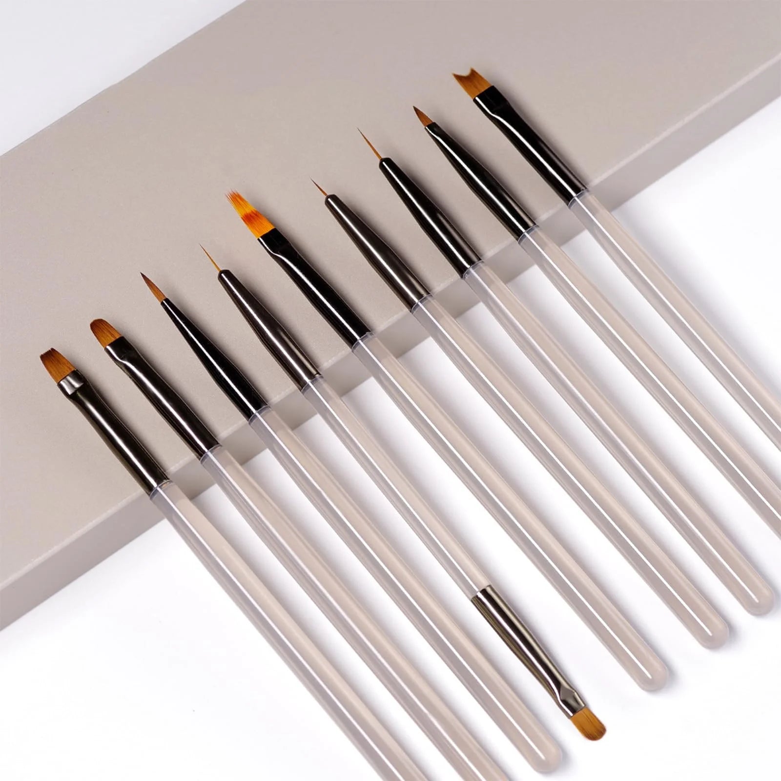 9 Bolígrafo de gel UV, pincel para uñas DIY, pincel para pintar acrílico, delineador de ojos para diseño de uñas, herramientas de pintura para exhibición de puntas de uñas.