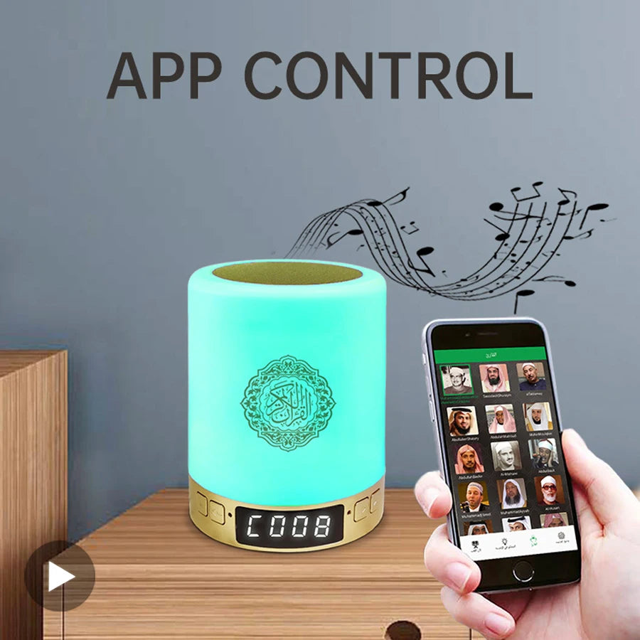 Azan-luz nocturna musulmana, Corán, portátil, inalámbrico, Caixa De Som, Altavoz Bluetooth, caja De sonido De música, lámpara sagrada Blutooth, Mini deflector