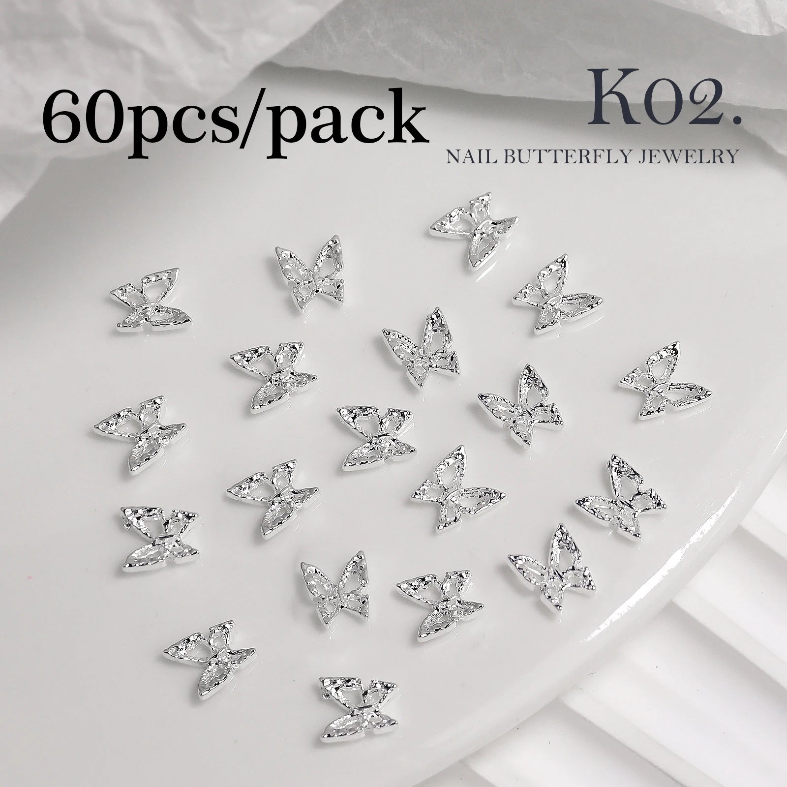 20 piezas de diamantes de imitación de mariposa de aleación para uñas, arte de uñas estereoscópico 3D, accesorios de diseño de manicura DIY de lujo
