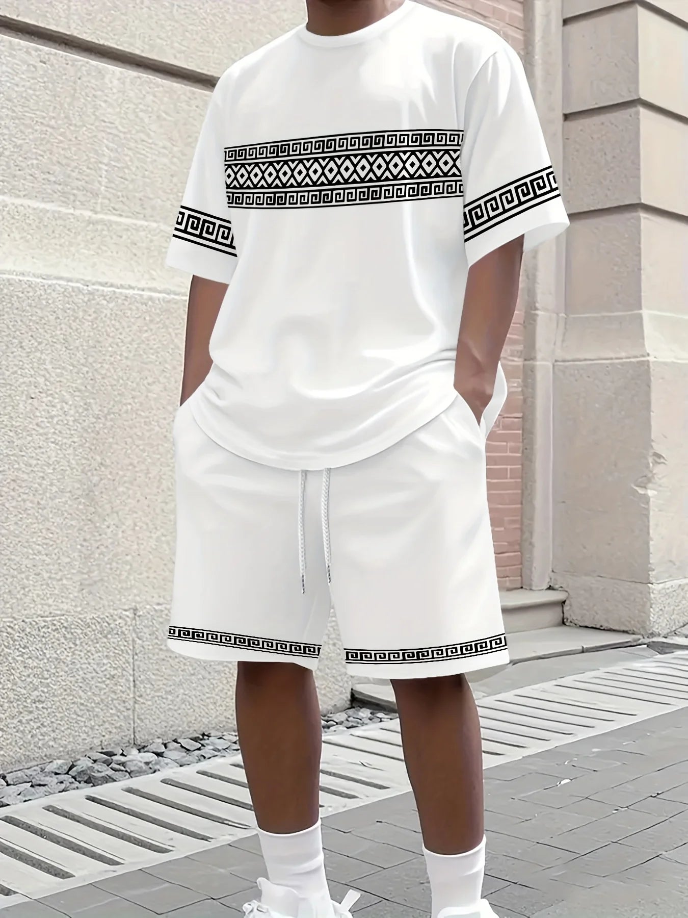 Conjunto de Camiseta y Pantalones Cortos Casuales de Verano para Hombre 2026, Conjunto Deportivo, Camiseta de Manga Corta de Talla Grande, Pantalones Cortos con Bolsillo con Cordón