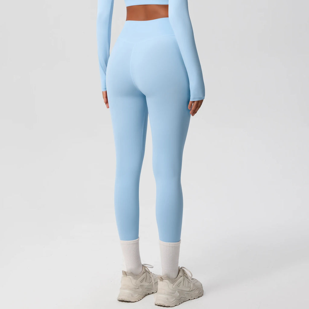 Mallas de Yoga de cintura alta para mujer, mallas con sensación desnuda, Fitness, correr, pantalones de Yoga, mallas ajustadas de gimnasio energético, mallas de entrenamiento informales