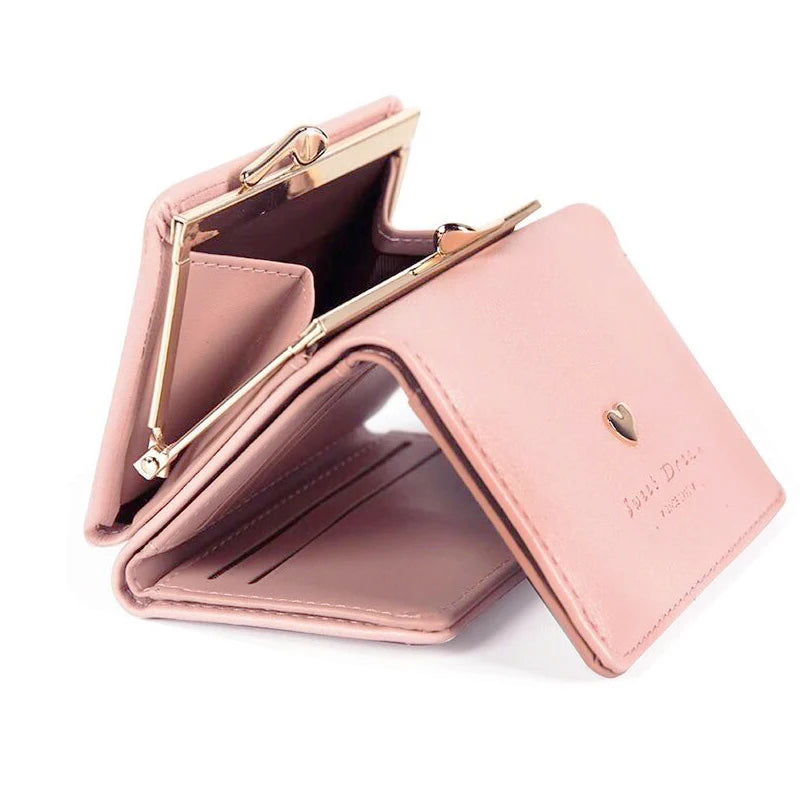 2024 nuevo monedero femenino corto versión coreana de estudiantes fresco plegable Mini billetera de Metal lindo bolso de animales