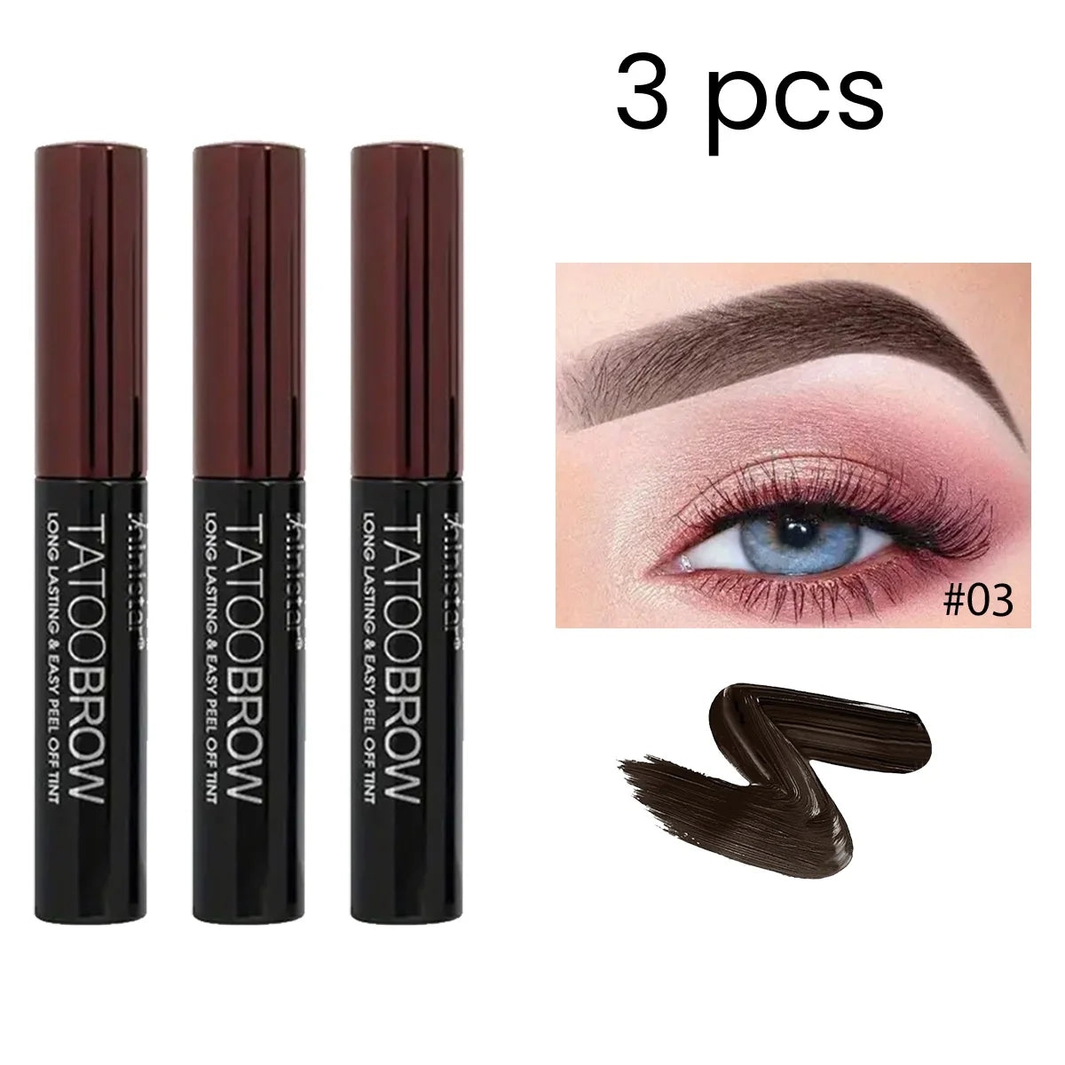 1 tinte de Gel para cejas despegable para tatuajes, tinte semipermanente para cejas, resistente al agua, a prueba de transferencia, para cejas de aspecto más completas y definidas