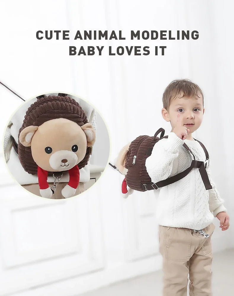 Nueva mochila de hombro perdida con dibujos animados para bebés y niños, bolsas pequeñas de felpa con cuerda de tracción, mochila escolar antipérdida para niños pequeños