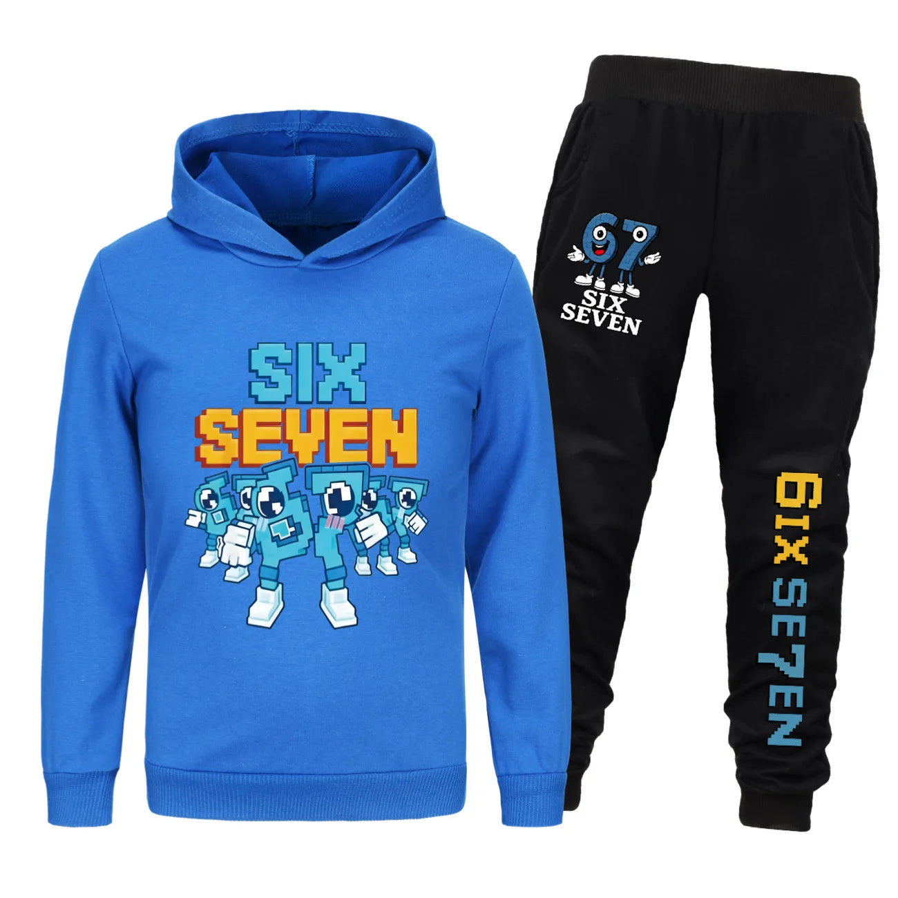 Conjunto de ropa para niños de seis siete dibujos animados rouba un Brainrot niños niñas Sudadera con capucha + Pantalones 2 uds conjunto de chándal para niños pequeños trajes para niños