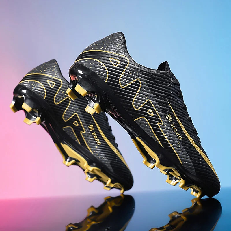 Botas de Fútbol Profesionales FG/TF para Hombre, Tacos Largos para Césped, Transpirables, Ligeras y Cómodas para Entrenamiento