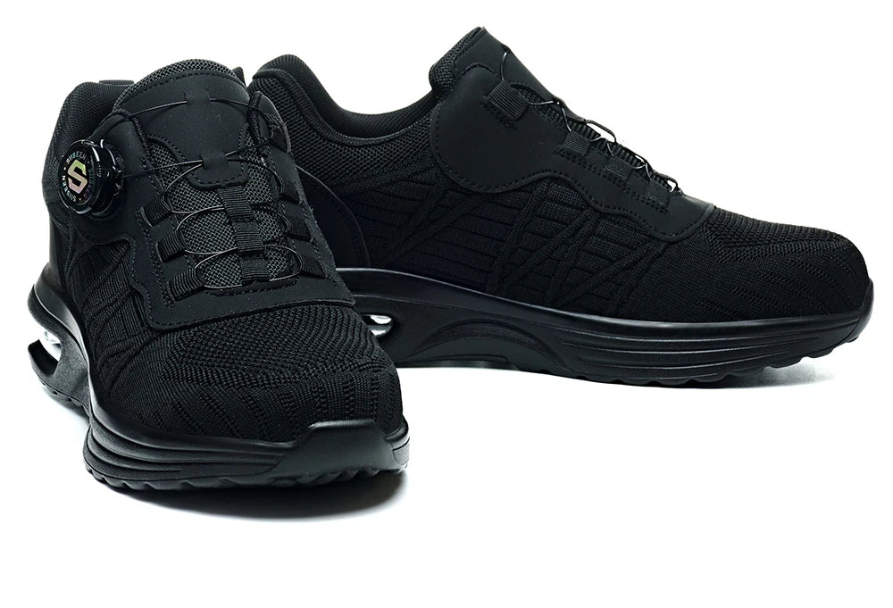 Nuevos zapatos de seguridad con hebilla giratoria para hombre, botas de trabajo ligeras antiimpacto y antiperforación, diseño deportivo de moda para exteriores profesionales