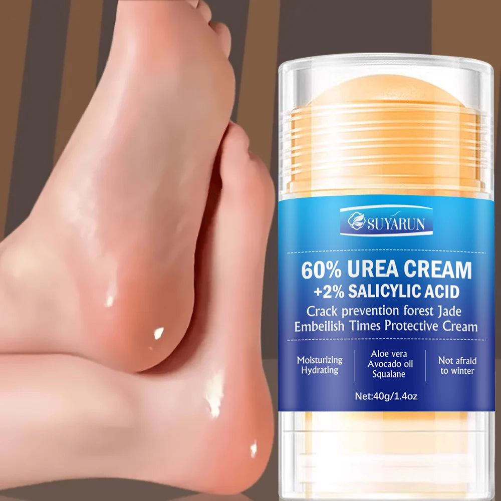 SUYARUN Crema para el cuidado de los pies con urea al 60% - Reparación intensiva del talón agrietado, eliminador de callos para pies secos - Absorción rápida de la piel del pie.