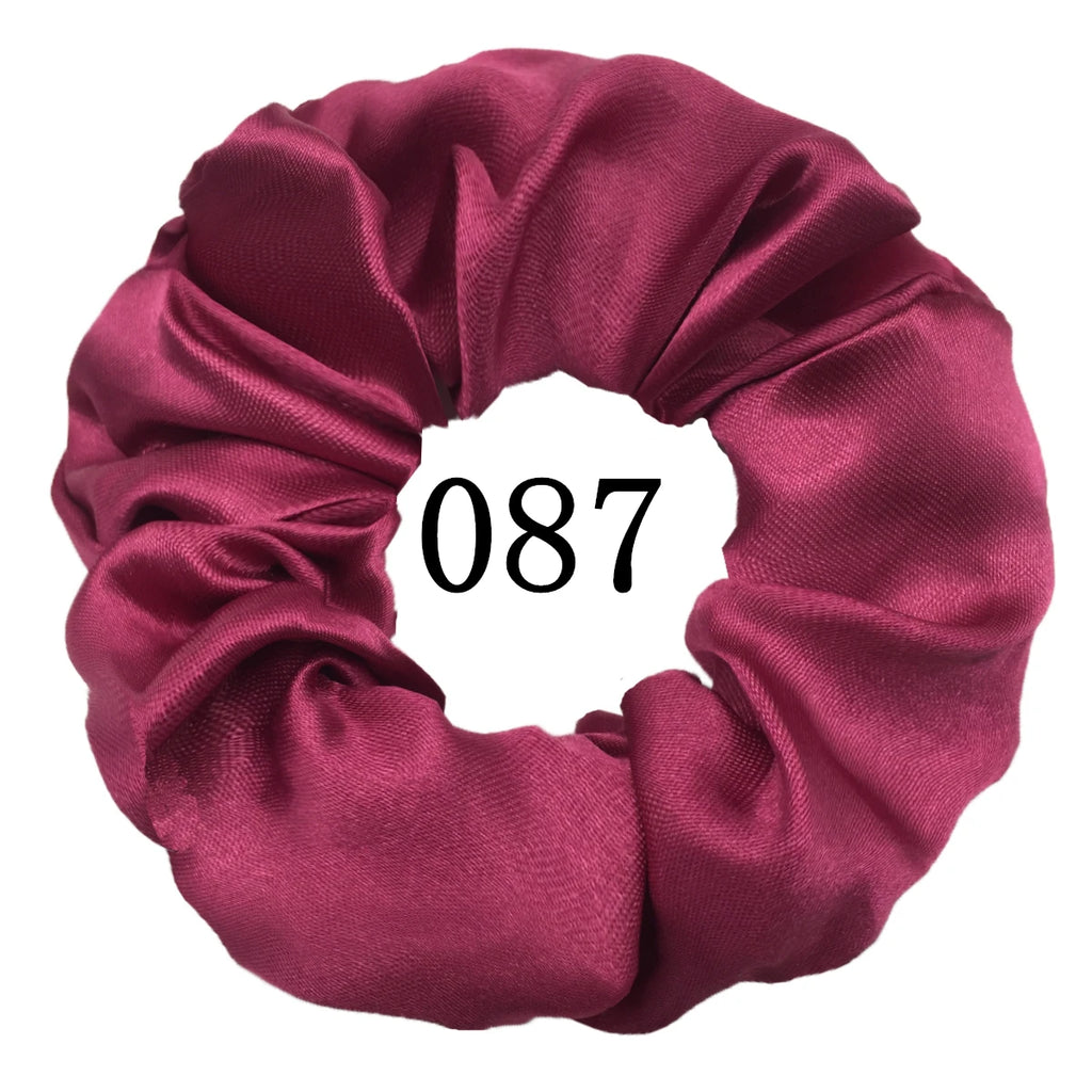 6 unids/lote, bandas para el pelo, lazos, cuerdas, soporte para cola de caballo para mujeres o niñas, accesorios, tocados de satén, Color sólido 100