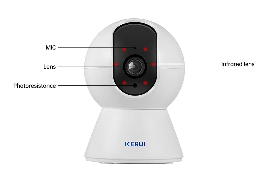 KERUI-minicámara IP inteligente Tuya de 5MP, videocámara inalámbrica para interiores, con WiFi, detección humana de IA, vigilancia CCTV, Monitor de bebé