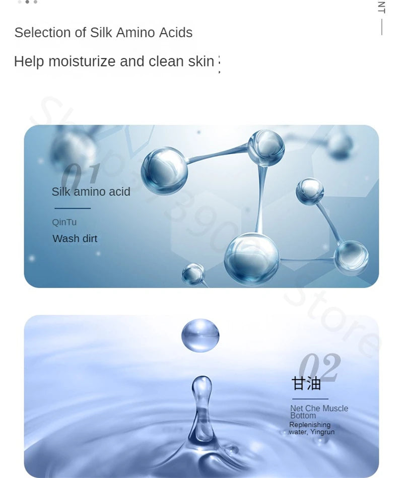Limpiador Facial de aminoácidos, limpieza profunda, limpiador hidratante con Control de aceite, Gel de limpieza suave, productos de lavado de cara para el cuidado de la piel
