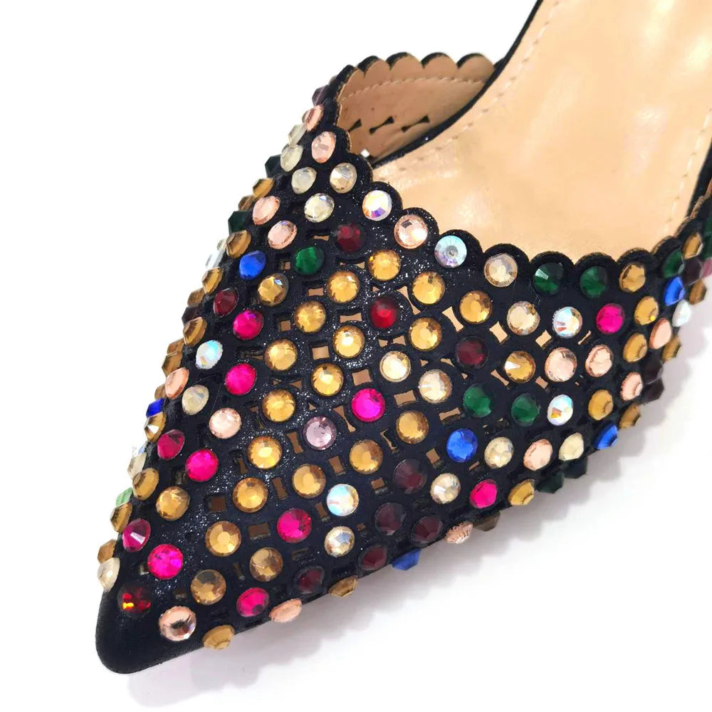 Sandalias con fondo de Muffin decoradas con cuentas para mujer, zapatos y bolso cómodos y versátiles, elegantes, a la moda, verano, 2023