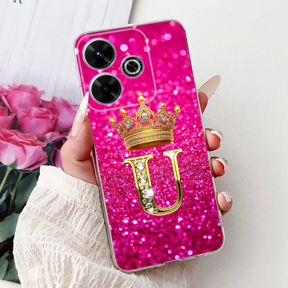 Para Xiaomi Redmi 13 funda nuevas letras cubierta 6,79 ''funda de teléfono de TPU suave de silicona transparente para Xiaomi Redmi 13 Redmi13 bolsas de cubierta trasera