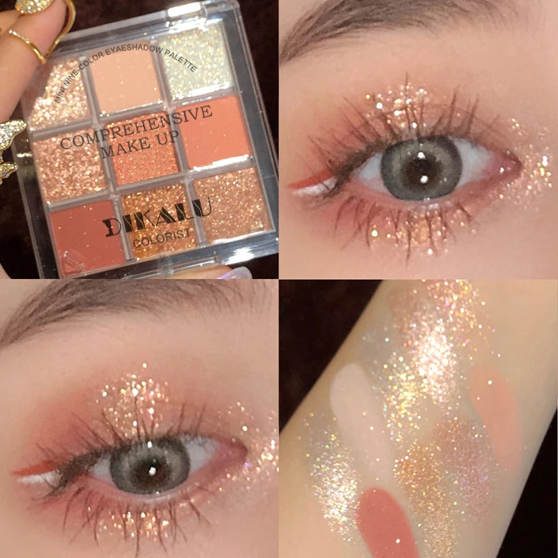 DIKALU-paleta de sombras de ojos, nueva paleta de sombra de ojos, Oh Rosy Nine Palace Grid, enfoque automático, baja saturación, polvo de humo, placa de rosa, primavera y verano