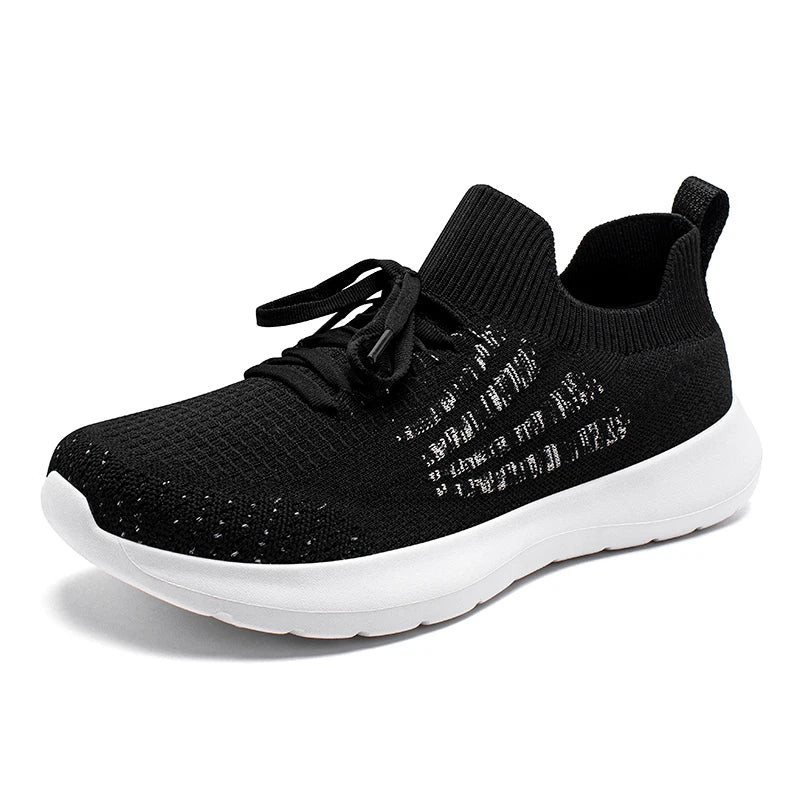 HOBIBEAR Zapatillas de deporte unisex para correr, zapatos para caminar transpirables de malla con punta ancha, zapatillas de senderismo con cordones antideslizantes