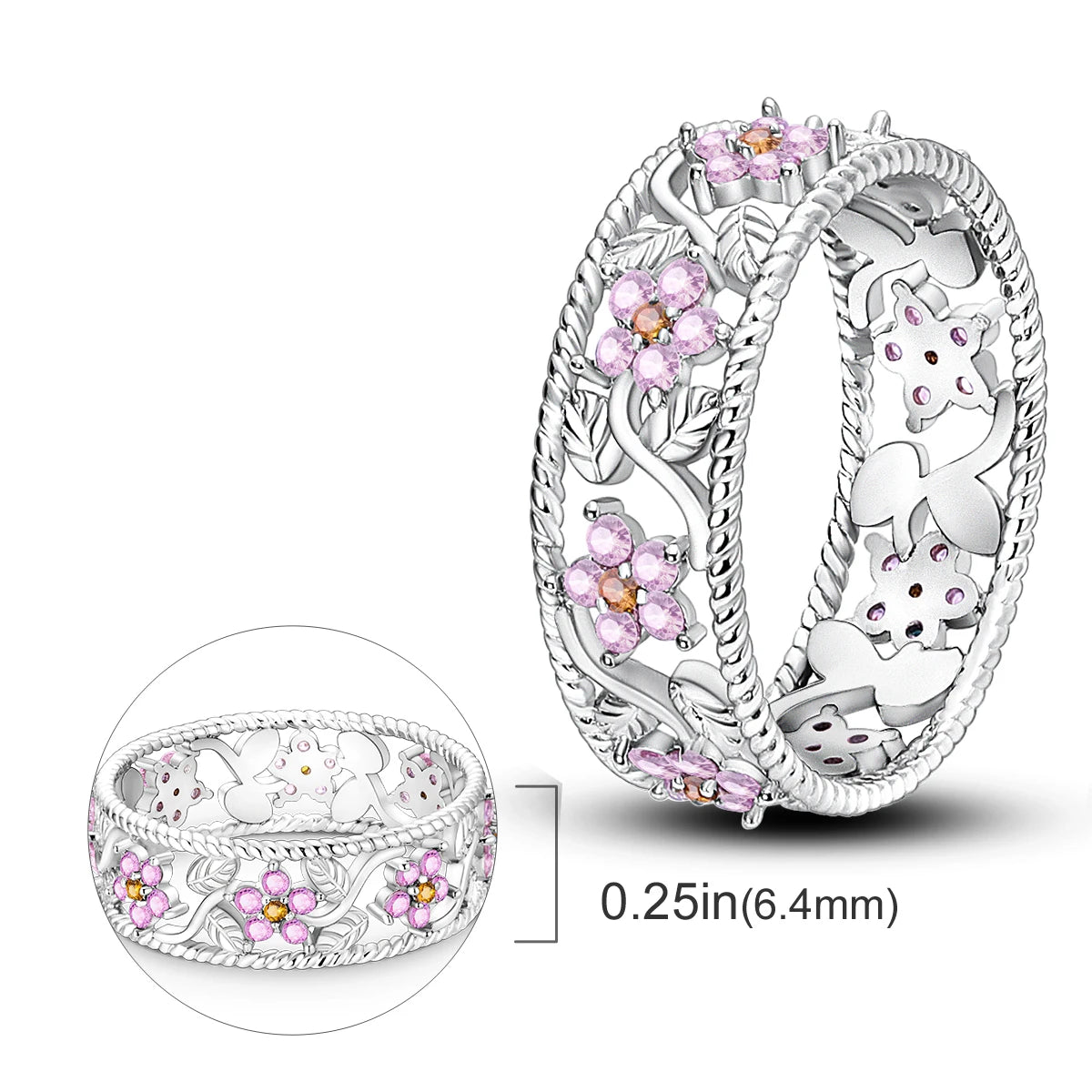 Anillo de plata 925 con diseño Original de luciérnaga y amor infinito, anillos de dedo de circón para mujer, regalo de joyería de boda de alta calidad