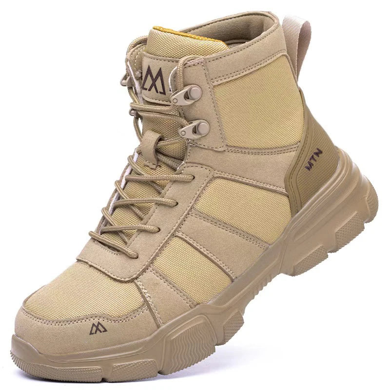 Zapatos de seguridad ligeros y transpirables para hombre, puntera de acero, zapatos de trabajo antigolpes, botas de seguridad indestructibles antipinchazos