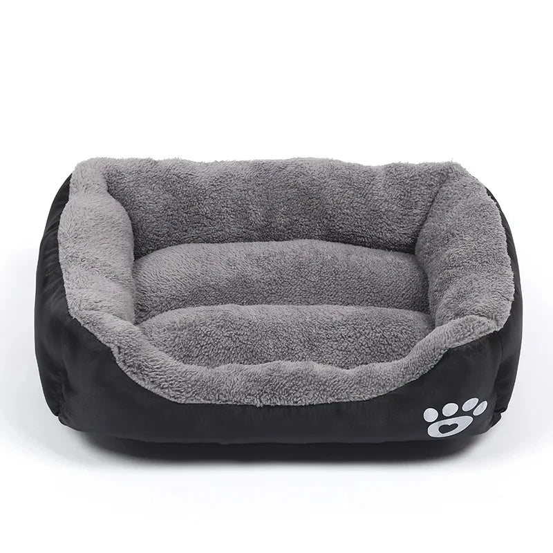 Sofá cuadrado suave para perros grandes, cojín elástico para casa de perros, cama mediana cálida para invierno, perrera lavable para gatos, accesorios para el hogar