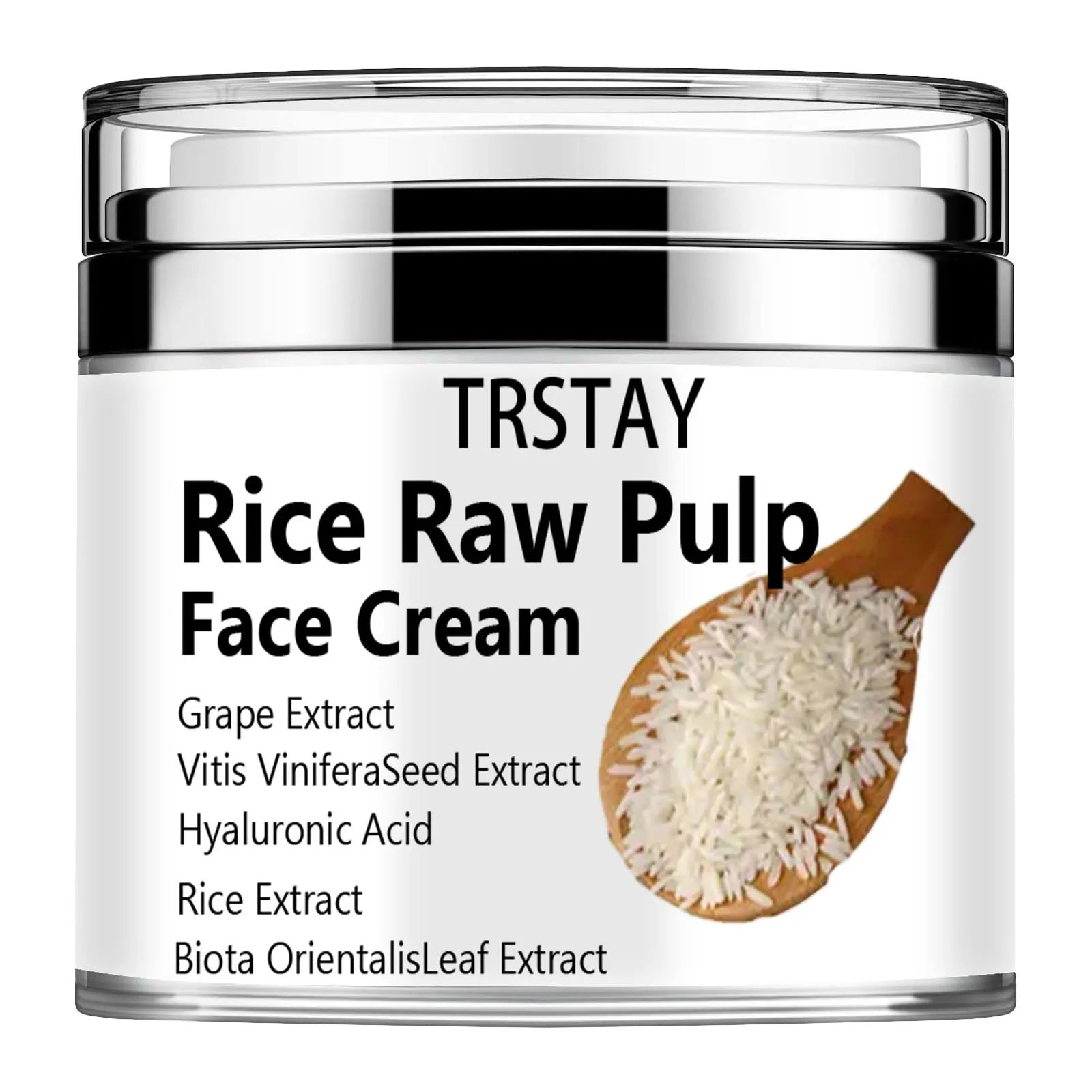 Crema de arroz para la cara, crema facial de pulpa cruda de arroz, crema hidratante de arroz para hidratar la piel, reduce los poros, extracto de arroz anti Agi