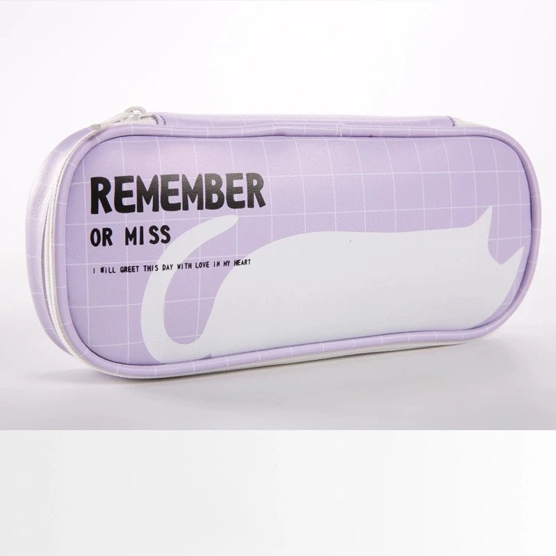 Estuche de cuero PU para lápices de dibujos animados, bolsa de almacenamiento de papelería escolar, estuche bonito para estudiantes, bolsa para bolígrafos para niños, regalos y premios