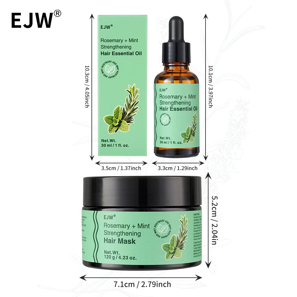 Champú de Romero, Acondicionador, Mascarilla Capilar y Aceite para Cabello Fino, Nutre las Raíces del Cabello y Fortalece el Cabello Fino