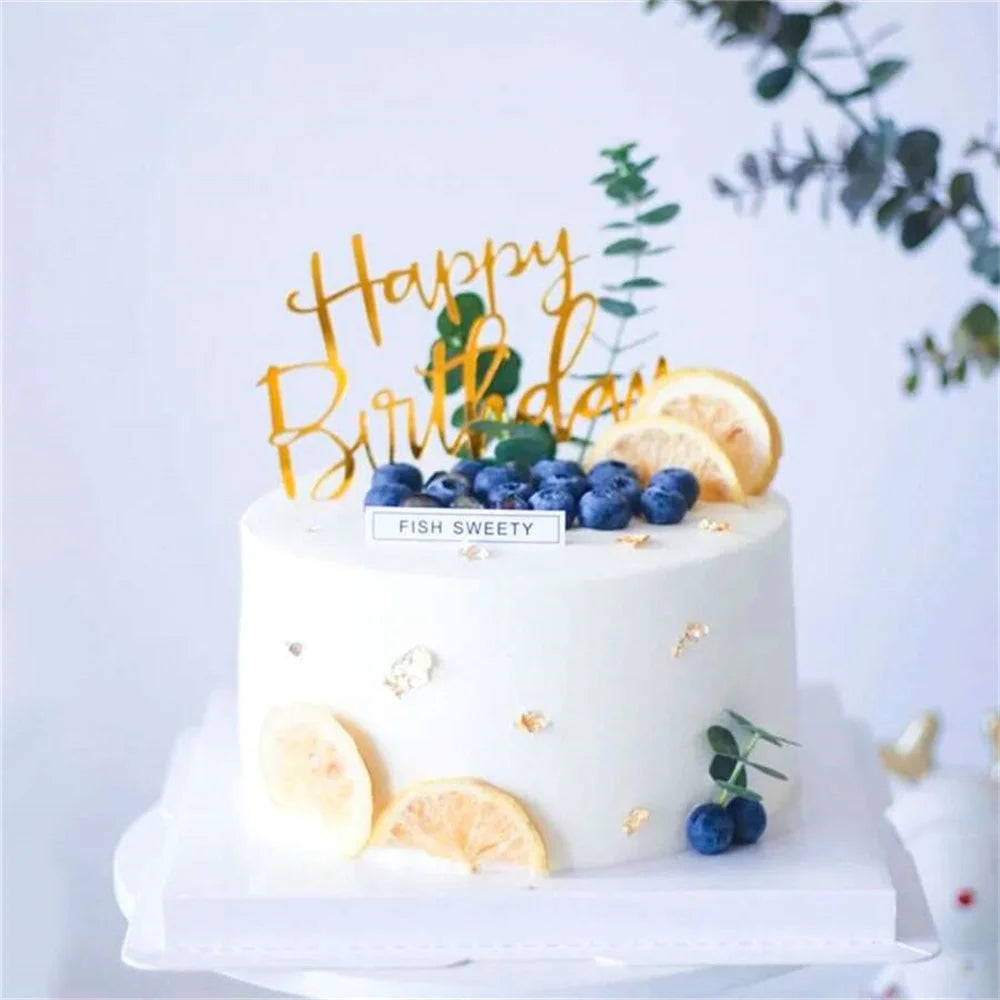 10 Uds. De plástico Gittler, adorno para tarta de feliz cumpleaños, letrero decorativo ostentoso, adorno para tarta de feliz cumpleaños, decoración de postre de cumpleaños para niña