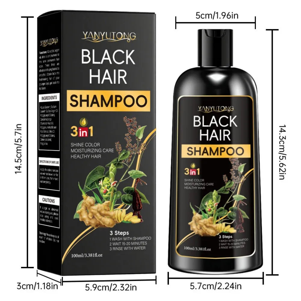 Champú tricolor de cúrcuma 3 en 1, champú nutritivo color tratado fórmula suave, a base de plantas, color beige claro