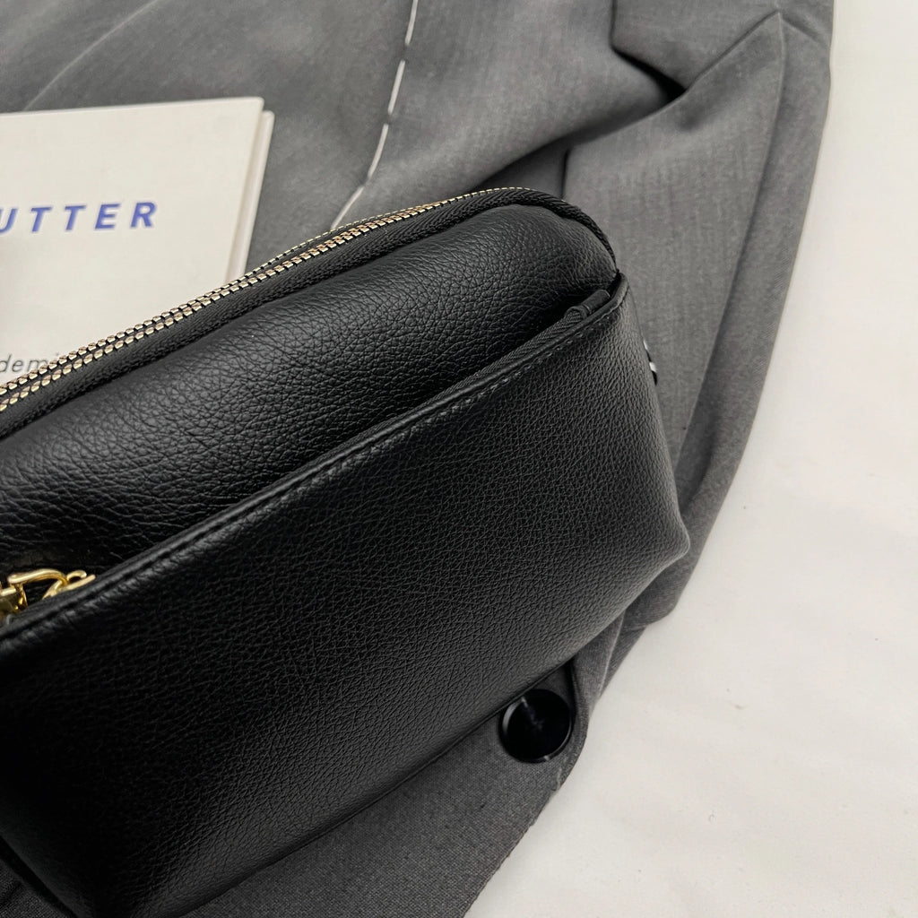Bolso cruzado vegano elegante para mujer, bolso de hombro de PU minimalista y a la moda, compacto, espacioso, apto para teléfono