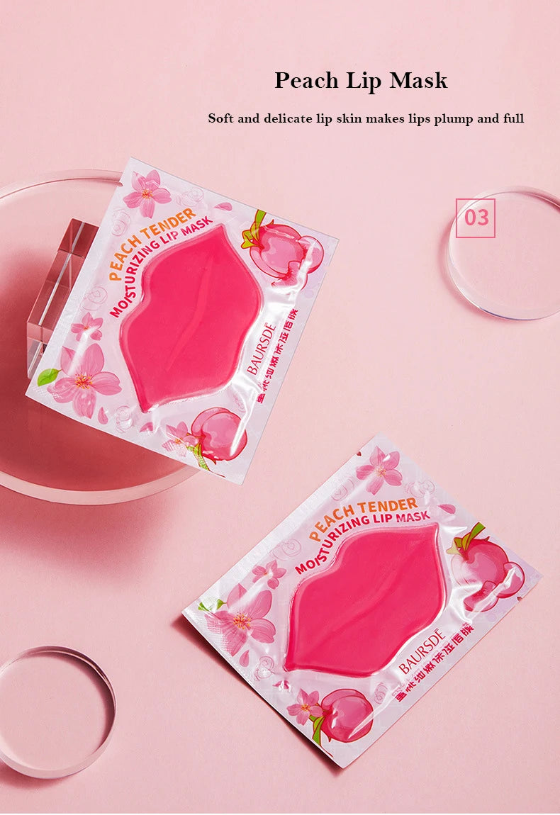 5/10 unids/lote mascarilla labial nutritiva de colágeno esencia de frutas hidratante reafirmante parche labial antiarrugas cuidado de la piel