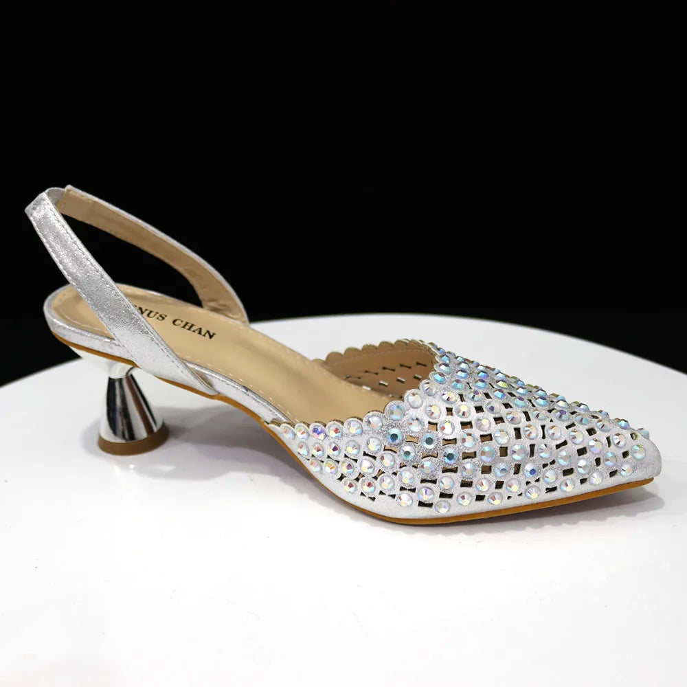 Sandalias con fondo de Muffin decoradas con cuentas para mujer, zapatos y bolso cómodos y versátiles, elegantes, a la moda, verano, 2023