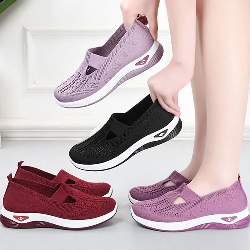 Zapatos de mujer 2025, zapatillas informales de verano, suela gruesa de malla transpirable, asequible, envío gratis