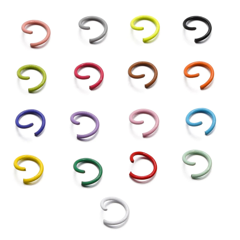 100 unids/lote 1,2x10mm anillos abiertos coloridos conector de anillo de salto dividido para hacer joyería Diy accesorios suministros