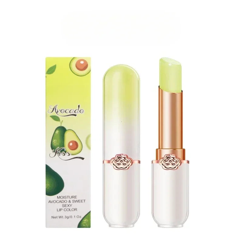 Bálsamo labial de Color melocotón, lápiz labial con cambio de temperatura de cristal, brillo de labios hidratante de larga duración, maquillaje, cuidado de labios, cosmético de reparación