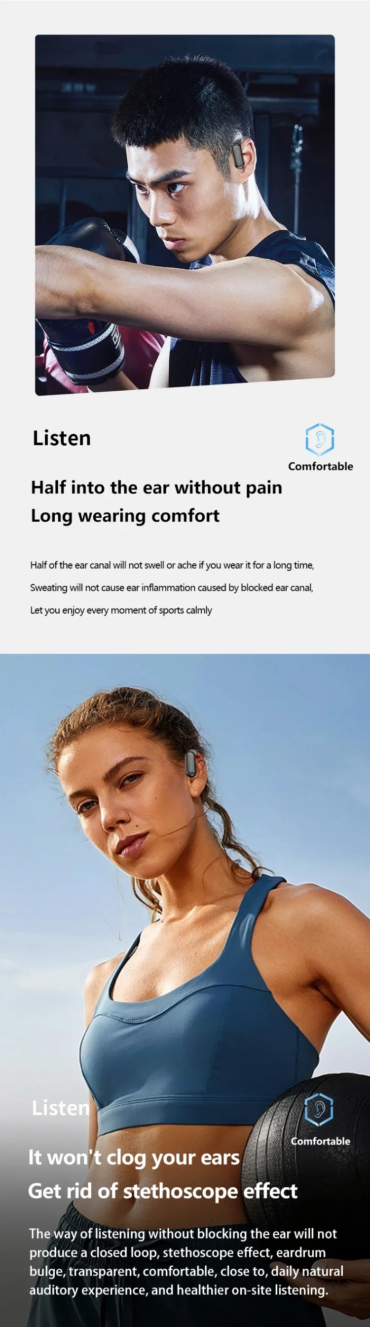 Para CB & JBL Bluetooth TWS auriculares inalámbricos A520 Auricles auriculares ganchos para las orejas juego auriculares deportivos Control táctil auriculares con micrófono