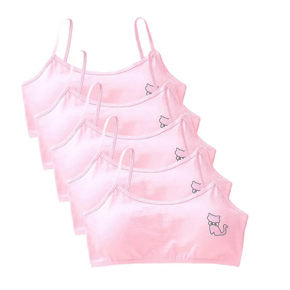 5 unids/lote Teeange niñas pequeñas sujetadores de entrenamiento Purbery School Girl Sujetador deportivo niños almohadilla para el pecho desmontable ropa interior niños Tops de tubo